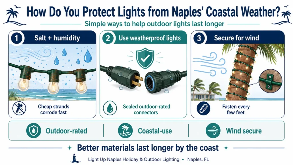 How Do You Protect Lights from Naples' Coastal Weather