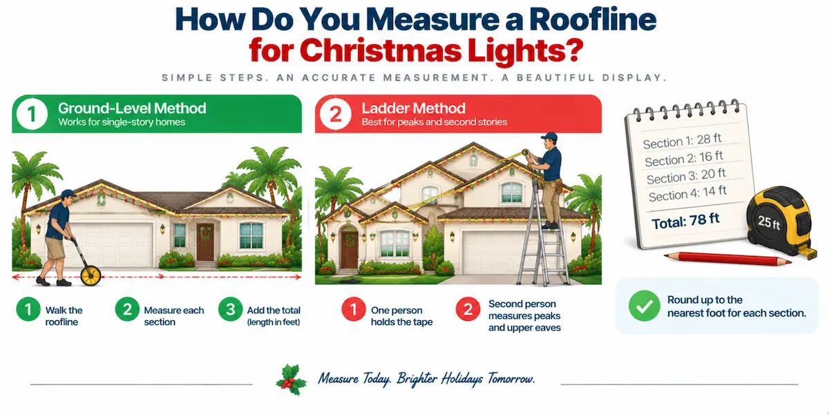 How Do You Measure a Roofline for Christmas Lights